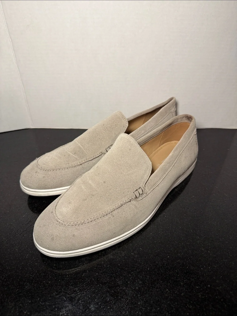 Parrotto Made in Italy Suede Loafers Tan Beige Leather Casual Shoes Size 12